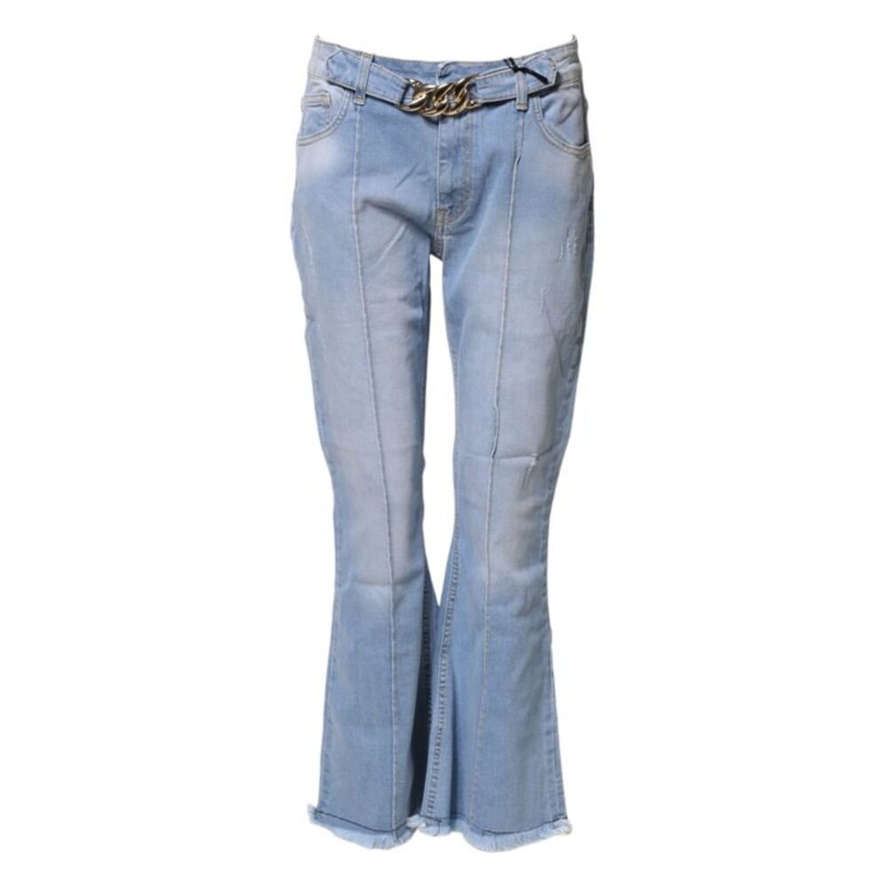 CRISTINAEFFE Light Blue Washed High Waist Bootcut Denim Women's Jeans